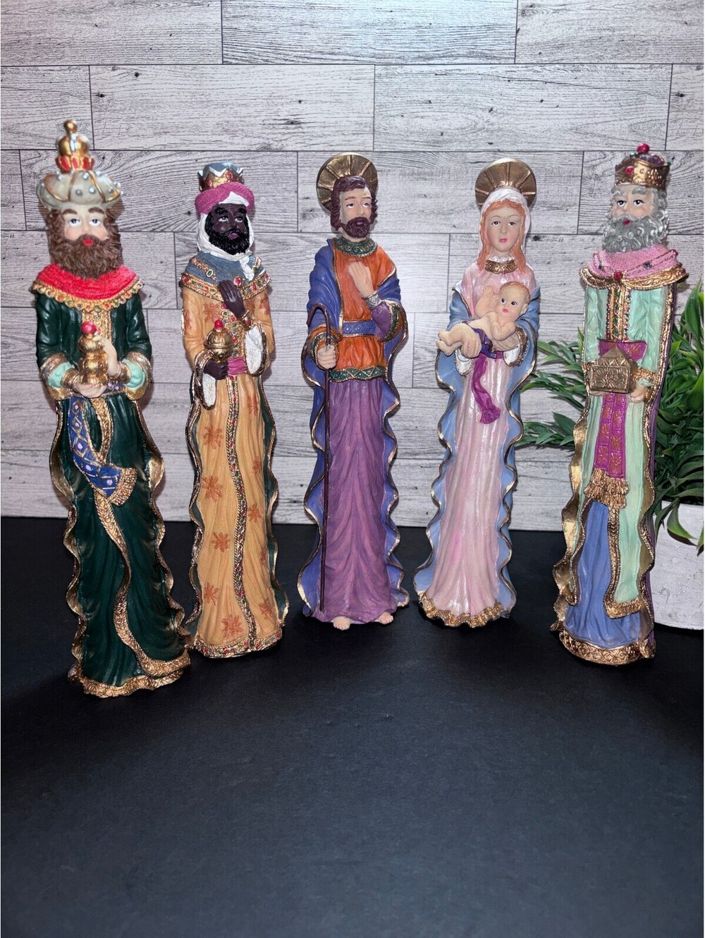 Christmas Tradition 10" Slim Pencil Nativity Figurine Set 5pc Holy Family Magi